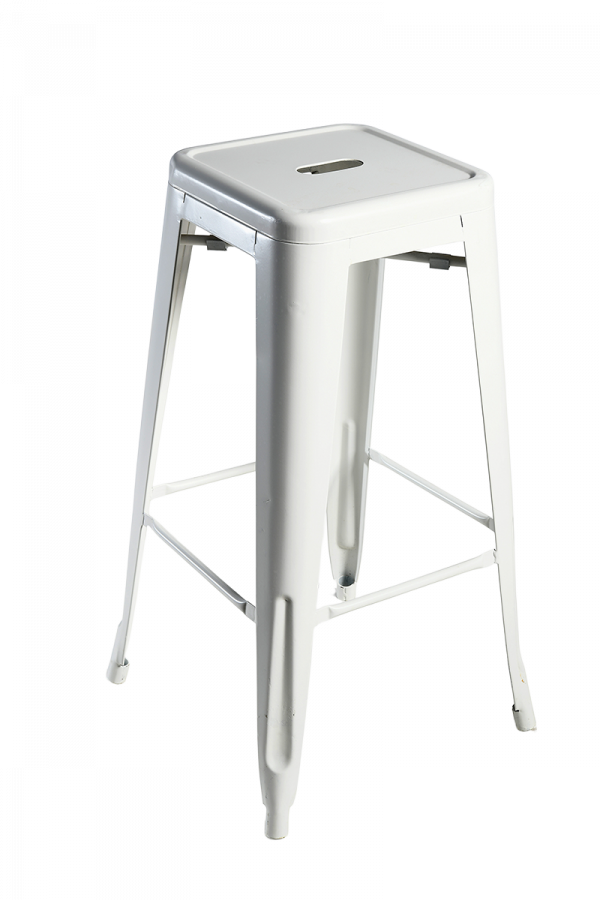 כיסא בר מתכת לבן